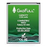 GadFull Batteria compatibile con Samsung Galaxy S3 mini | 2023 Data di produzione |Corrisponde al EB-F1M7FLU originale|Compatibile con Ace 2 i8160 |Galaxy S3 Mini i8190 |Galaxy S Duos S7562