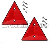 N°2 Triangolo / Catadiottro Triangolare Rosso + Perni Carrello Appendice