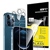 NEW C Set di 4, 2 x vetro temperato per iPhone 12 Pro e 2 x protezione fotocamera posteriore, anti graffio, senza bolle d aria, ultra resistente, durezza 9H Glass