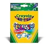 CRAYOLA-I Lavabilissimi Maxi Pastelli a Cera Ultra-Lavabili, per Scuola e Tempo Libero, Colori Assortiti, 8 unità (Confezione da 1), 52-3282