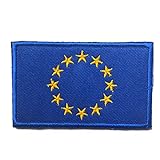 Toppa ricamata con bandiera dell Unione europea Toppa ricamata con ferro da stiro UE Europa - Emblema Tattico Morale militare Toppe divertenti Distintivi Appliques