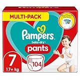 Pampers Baby-Dry taglia 7 (17kg) 104 pannolini