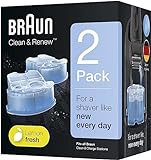 Braun Clean&Charge Rasoio Elettrico Barba Cartucce Di Ricarica, Compatibili Con Tutte Le Stazioni Braun SmartCare E Clean&Charge CCR2 2 Confezioni