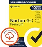 Norton 360 Premium 2024, Antivirus per 10 dispositivi, Licenza di 1 anno con rinnovo automatico, PC, Mac, tablet e smartphone, Codice d attivazione via email