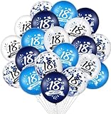 Palloncini 18 Anni Compleanno Blu, 18 Anni Decorazioni per Feste per Ragazzo e Ragazza, 20 Pezzi 18 Anni Compleanno Coriandoli Palloncini