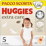 Huggies Pannolini Extra Care, Taglia 5 (12-17 Kg), Confezione da 54 Pannolini (28x2)