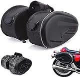 JFG RACING Borse Laterali Moto, Borsa Posteriore Moto,Zaino Moto 36L-58L,Coppia di borse laterali grandi espandibili Impermeabili -Nero