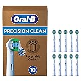 Oral-B Precision Clean Testine Spazzolino Elettrico, Confezione da 10 Testine di Ricambio, Pulizia Precisa e Sbiancante, Indicatore di Utilizzo della Testina, Adatto alla Buca delle Lettere