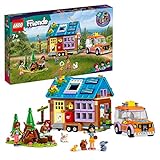 LEGO 41735 Friends Casetta Mobile, Playset con Roulotte Apribile e Macchina Giocattolo per Campeggio nella Foresta, Personaggi 2023 Leo e Liann, Giochi per Bambini