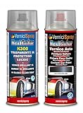 Kit Vernice Auto Spray compatibile con VOLVO C30 492 SAVILE GREY MET. e Trasparente Lucido Spray - kit ritocco vernice metallizzata 400+400 ml di VerniciSpray