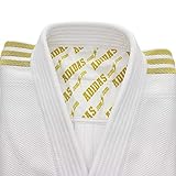 Adidas - Kimono Judo J690 Quest a strisce, colore: Oro, bianco, 165 cm