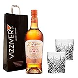 Ron Zacapa Centenario ÁMBAR 12 Sistema Solera Reserva 40% Vol. 1l - Rum Ron Zacapa con Confezione Regalo Vizzivery (Bottiglia 1l e 2 Bicchieri)