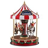 Lemax Carosello di Natale 14821 Caddington Village-Sights & Sounds: Christmas Cheer Carousel, Multicolore, Taglia Unica