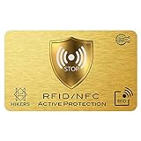 HIKERS Carta di blocco RFID/NFC Protezione per carta di credito contactless, carte bancaria, pasaporto, carta bancomat (1 carte)