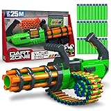 Dart Zone V-Twin Blaster Mitra giocattolo a Nastro Motorizzato da 8 Anni in su – Mitragliatrice con 30 Proiettili Waffle Tip – Spara 3 Dardi al Secondo Fino a 25m – Compatibile con Proiettili Nerf