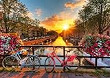 Ravensburger - Puzzle Biciclette ad Amsterdam, 1000 Pezzi, Puzzle Adulti