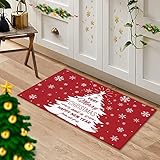 CAROMIO Zerbino per Natale, decorativo natalizio, lavabile, resistente, antiscivolo, antiscivolo, antiscivolo, per scarpe, tappetino per porta, 40 x 60 cm