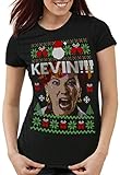 style3 Kevin Solo T-Shirt da Donna Mamma Aereo Perso Natale Maglione Natalizio Ugly Sweater, Dimensione:L