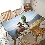 ONNEXO Copri tavolo rettangolare resistente all olio, stampa artistica con cavalli da corsa, stampa artistica su cavalli da corsa (1,5 m) personalizzabile