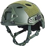 LOOGU Casco per softair, Ops Core, casco tattico (tipo Fast BJ & PJ), con cuscinetti e guide laterali, per il tempo libero, attività all aperto, paintball