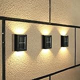 YUNYODA Applique Solari Da Giardino, 4 Pezzi Led Su E Giù Per Illuminazione da Parete IP65 Decorative Impermeabili Per Scale