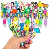 leyun 30 Penne Multicolore e Penna Multicolore 4 Colori con Adorabili Animali Kawaii - Ideali per Compleanni, Feste, Regali e Gadget