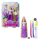 Disney Princess - Rapunzel Chioma Magica, bambola con extension capelli cambia-colore e accessori per lo styling, Giocattolo per Bambini 3+ Anni, HLW18