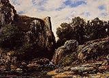 21 Dipinti Una cascata nel paesaggio del Giura Gustave Courbet Mountain LEMN1 Olio su tela - Opere d arte famose -Size04, £70- £1500 Dipinta a mano dagli insegnanti delle Accademie d arte
