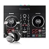 Numark Party Mix Live + HF 125 - Console DJ, Set da DJ per adulti e ragazzi con luci da discoteca, casse per DJ e mixer con Serato DJ Lite + Cuffie DJ con Filo e Serato DJ Lite