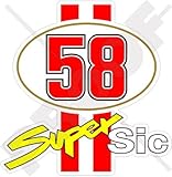 MARCO SIMONCELLI 58 Super Sic Racing 100mm Vinile Adesivo
