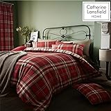 Catherine Lansfield Kelso Cotton Rich King Duvet Set Red