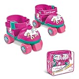 Mondo- Roller Skate Toys-Pattini a rotelle Regolabili Unicorn per Bambini-Taglia dal 22 al 29-Set Completo di Borsa Trasparente, gomitiere e Ginocchiere, 28511, Colore Rosa