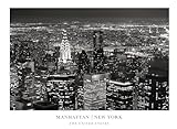 Poster città del mondo New York-Londra-Parigi 30x40 cm. Poster Brooklyn-Manhattan-Londra-Parigi in Bianco e Nero. Poster decorativo ideale per Pareti-Interni-Soggiorno-Camera-Cameretta (Manhattan)