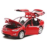 EisEyen Modello auto per Tesla X 90 1:32 con suono e luce anche come auto giocattolo con funzione di ritiro per bambini regalo