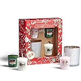 Yankee Candle set regalo | 3 candele votive profumate e 1 portacandele | Collezione Countdown to Christmas