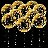 10 Pacchi Palloncini Illuminati, Palloncini LED Bobo da 20 pollici, Palloncini Luminosi, Palloncini Trasparenti a elio, Palloncini a bolle per Valentine, Nozze, Natale, Compleanno Decor