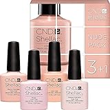 CND Shellac Nail Nude Colour Set, Bare Chemise/Beau/Dandelion/Naked Naivete - 7.3 ml
