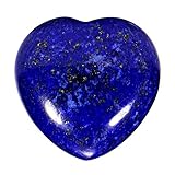 Morella Portafortuna a forma di cuore gemma pietre preziose Lapislazzuli 3 cm in un sacchetto di velluto