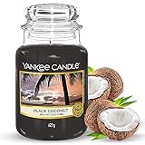 Yankee Candle Candela profumata in giara grande, Noce di cocco nera, Durata Fino a 150 Ore