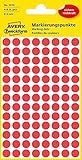 Avery 32-301- Etichette Adesive, Colore Rosso, Diametro 8 mm, 70 Etichette per Foglio, 560 Etichette in Totale