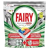 Fairy Platinum Plus 50 Pastiglie Per Lavastoviglie, Detersivo in Confezione da 50 Caps, Limone