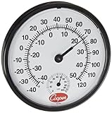 Cooper-Atkins 212-150-8 - Termometro da parete bimetallico con lente in plastica, misuratore di umidità, intervallo di temperatura -40/50°C