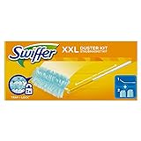 Swiffer Starter Kit Duster XXL Scopa con 1 Manico + 2 Piumini Ricarica di Ricambio, per Catturare e Intrappolare la Polvere