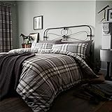 Catherine Lansfield Kelso Cotton Rich King Duvet Set Charcoal