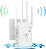 WiFi, 1200Mpa WiFi dual band extender 2.4G/5G, amplificatore di segnale WiFi, 4 antenne, 2 porte LAN, amplificatore WiFi, adatto per ufficio e casa, facile da configurare