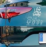 Adesivi per Auto I Love My Family - Famiglia a Bordo con Soggetto e Colore a scelta