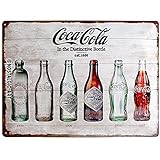 Nostalgic-Art Targa Vintage Cola – Bottle Timeline – Idea Regalo per Amanti della Coca, in Metallo, Design Retro per Decorazione, 30 x 40 cm