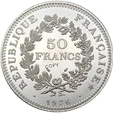 Moneta Commemorativa Francia 1976 Francia 50 Franchi Ercole Placcato Argento Copia Monete