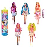 Barbie - Color Reveal con 7 sorprese, Serie Fluo Tie-Dye con stampa Tie-Dye ed effetto cambia colore, Giocattolo e regalo per Bambini 3+ Anni, HCC67