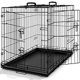 TRESKO Gabbie Pieghevole per Cani e Gatti XXL - 122 x 74,5 x 80,5 cm | Trasportino con 2 Porte in Metallo | Box per Animali | Cuccia Pieghevole con Vassoio Rimovibil